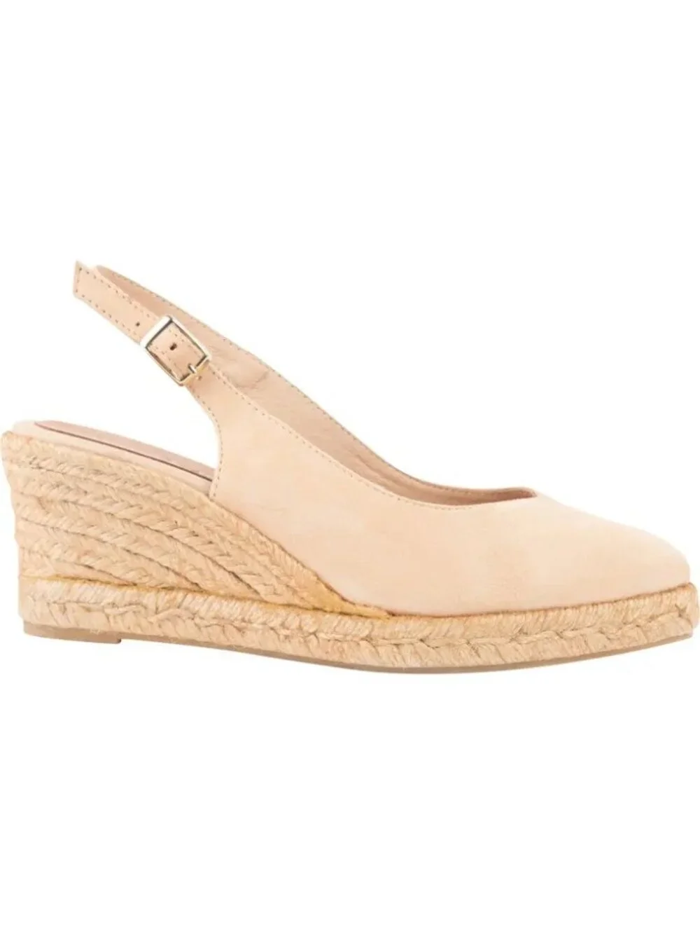 Patricia Green Poppy Slingback Espadrille Wedge Size 10 Beige